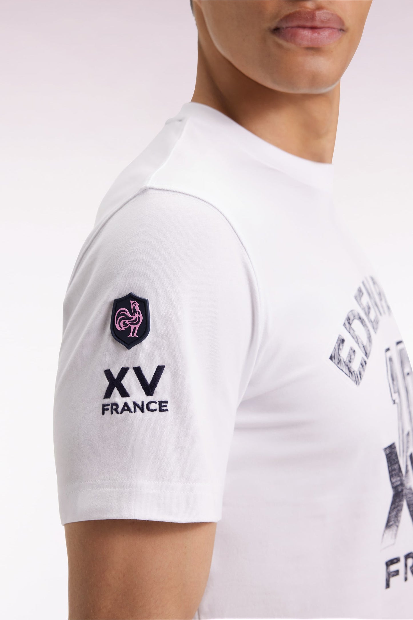 T-shirt à manches courtes blanc sérigraphie XV de France
