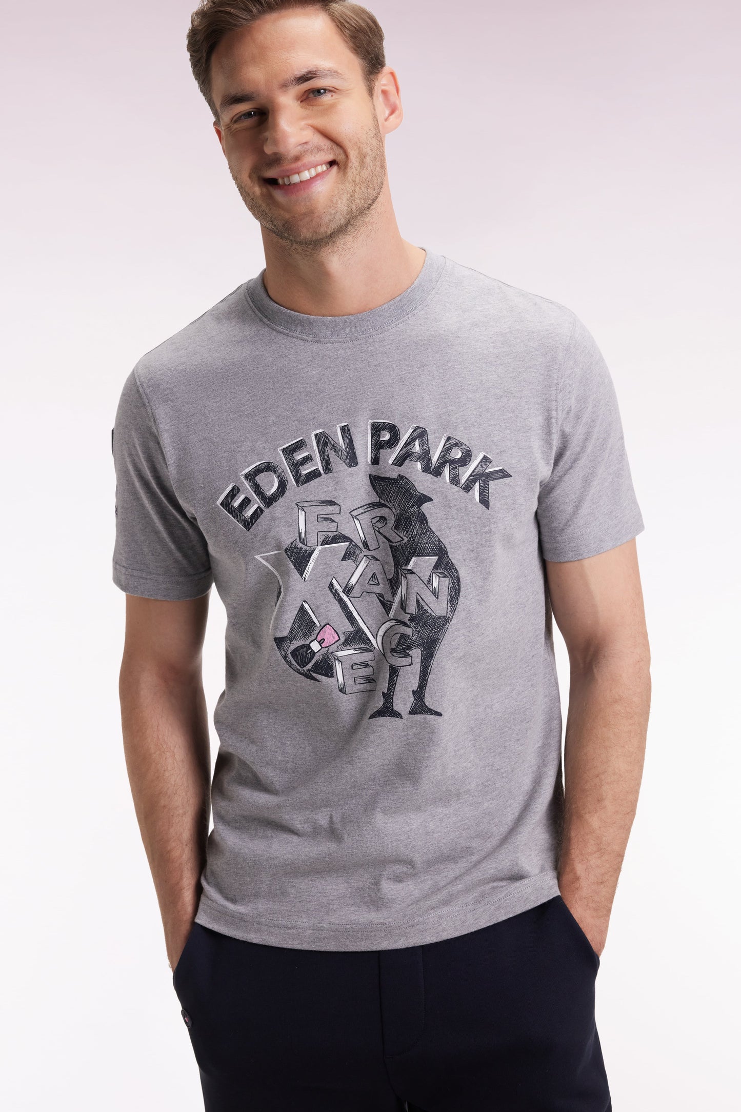 T-shirt à manches courtes gris sérigraphie coq XV de France