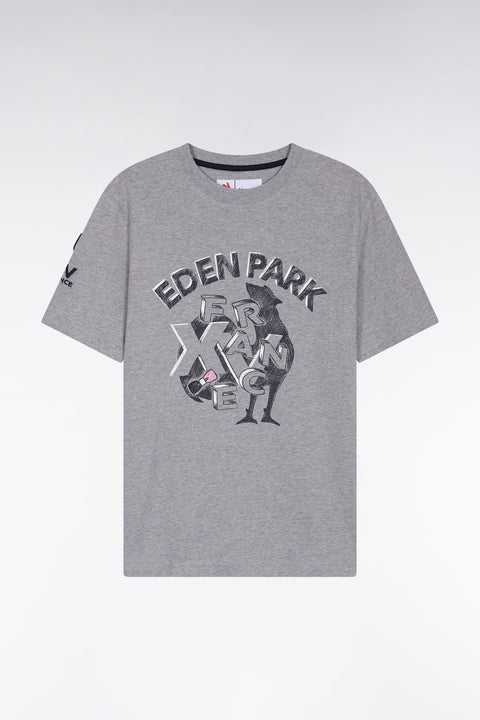 T-shirt à manches courtes gris sérigraphie coq XV de France - Image 2