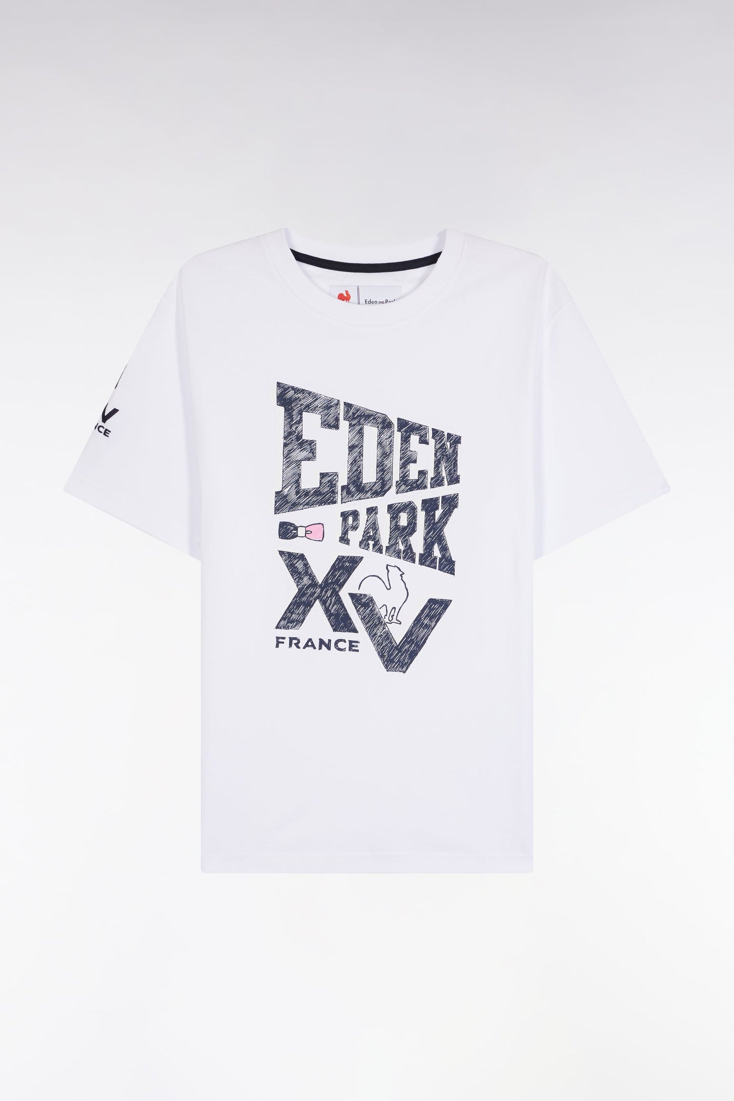 T-shirt à manches courtes blanc sérigraphie XV de France