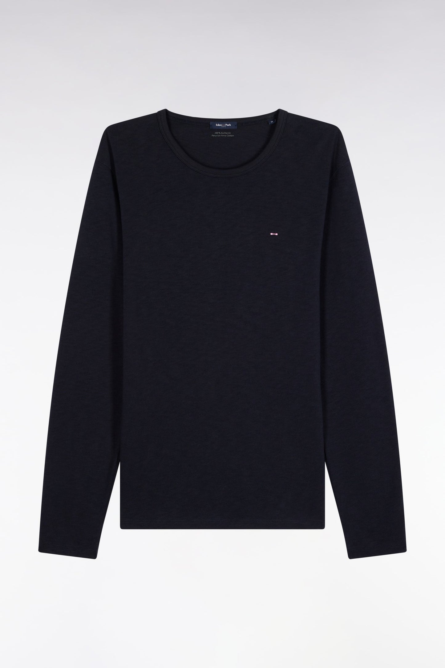 T-shirt à manches longues en coton slub marine