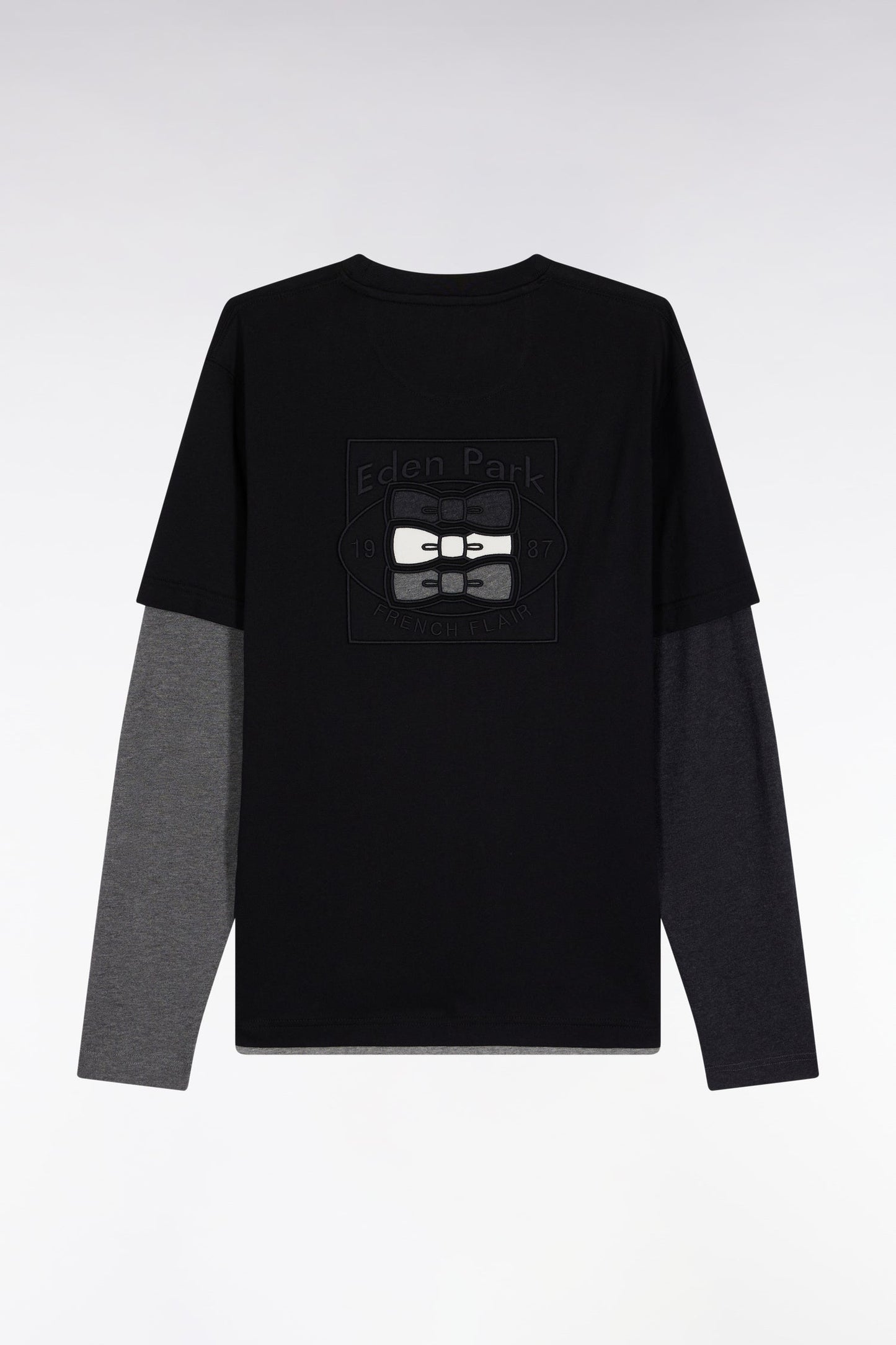 T-shirt à manches longues en coton noir