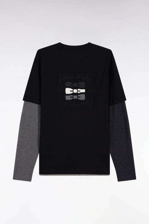 T-shirt à manches longues en coton noir - Image 2