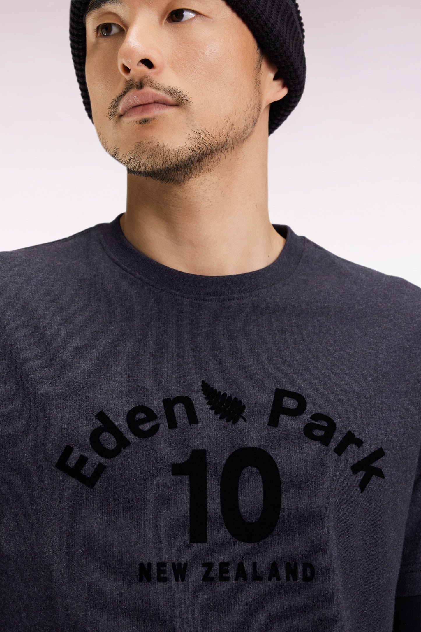 T-shirt à manches longues en coton gris effet superposition