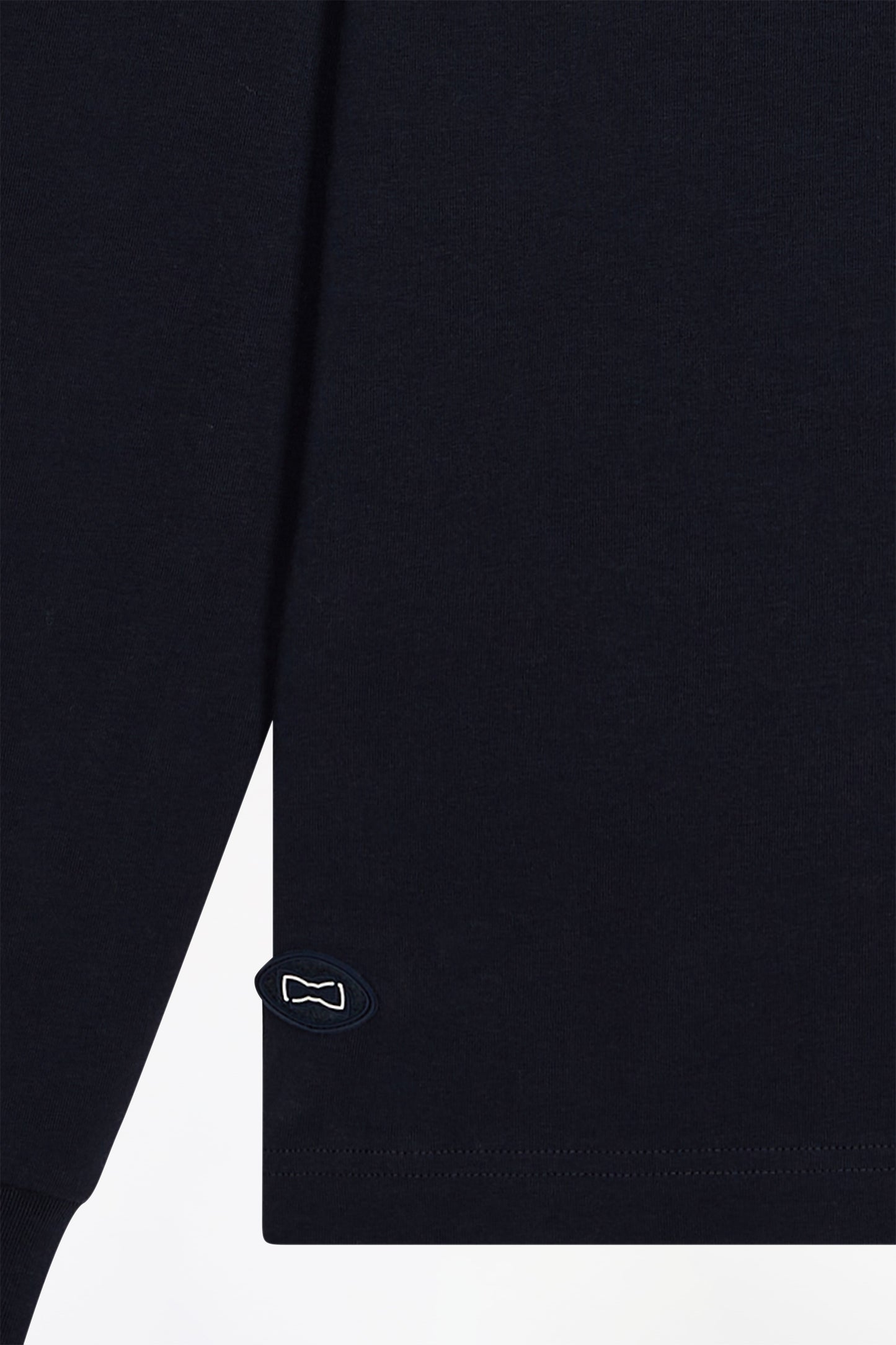 T-shirt col roulé à manches longues en coton stretch marine