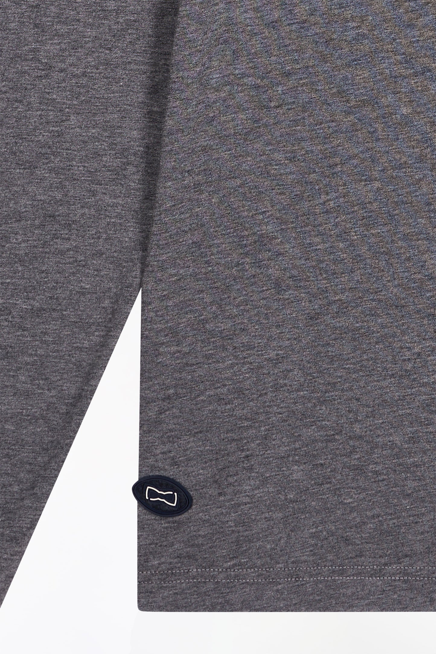 T-shirt col roulé à manches longues en coton stretch gris