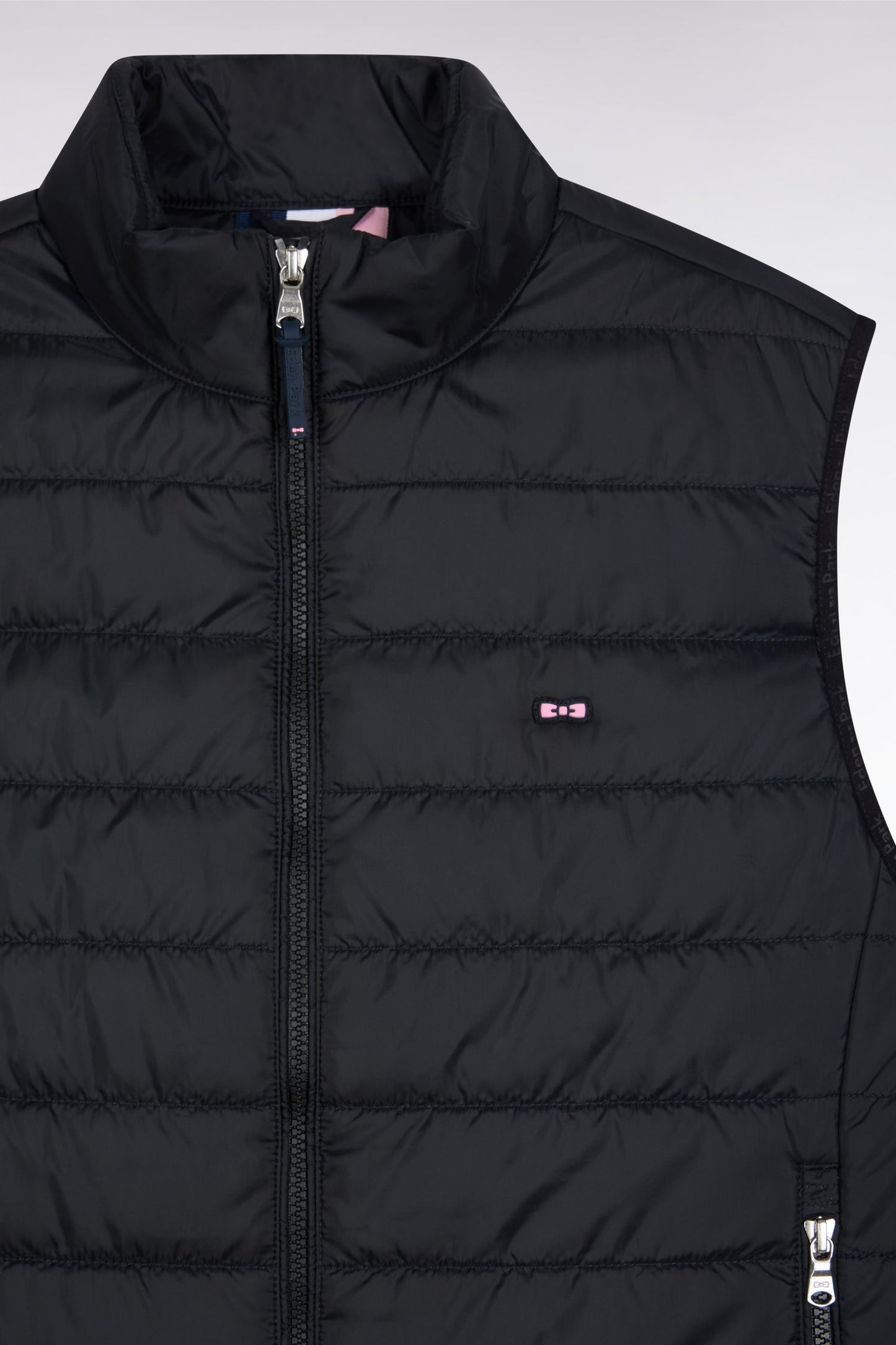 Doudoune sans manches en nylon matelassé noir