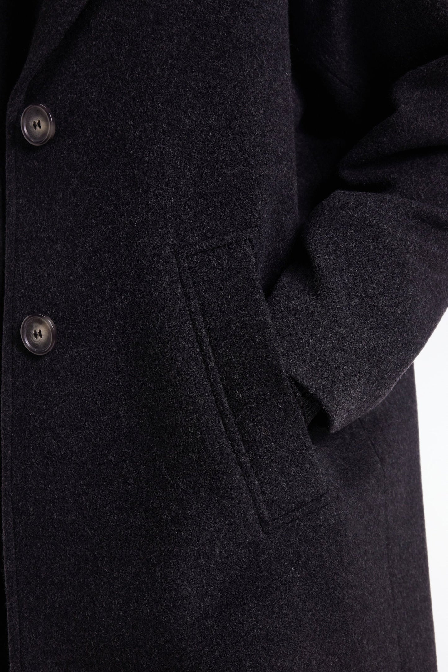 Manteau masculin coupe oversized en laine gris foncé