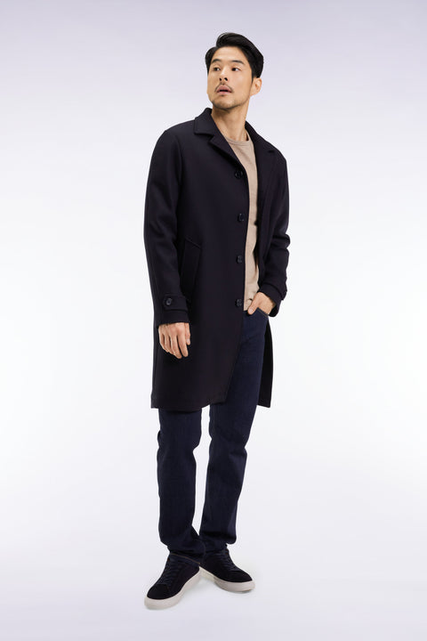 Manteau en laine mélangée marine - Image 3