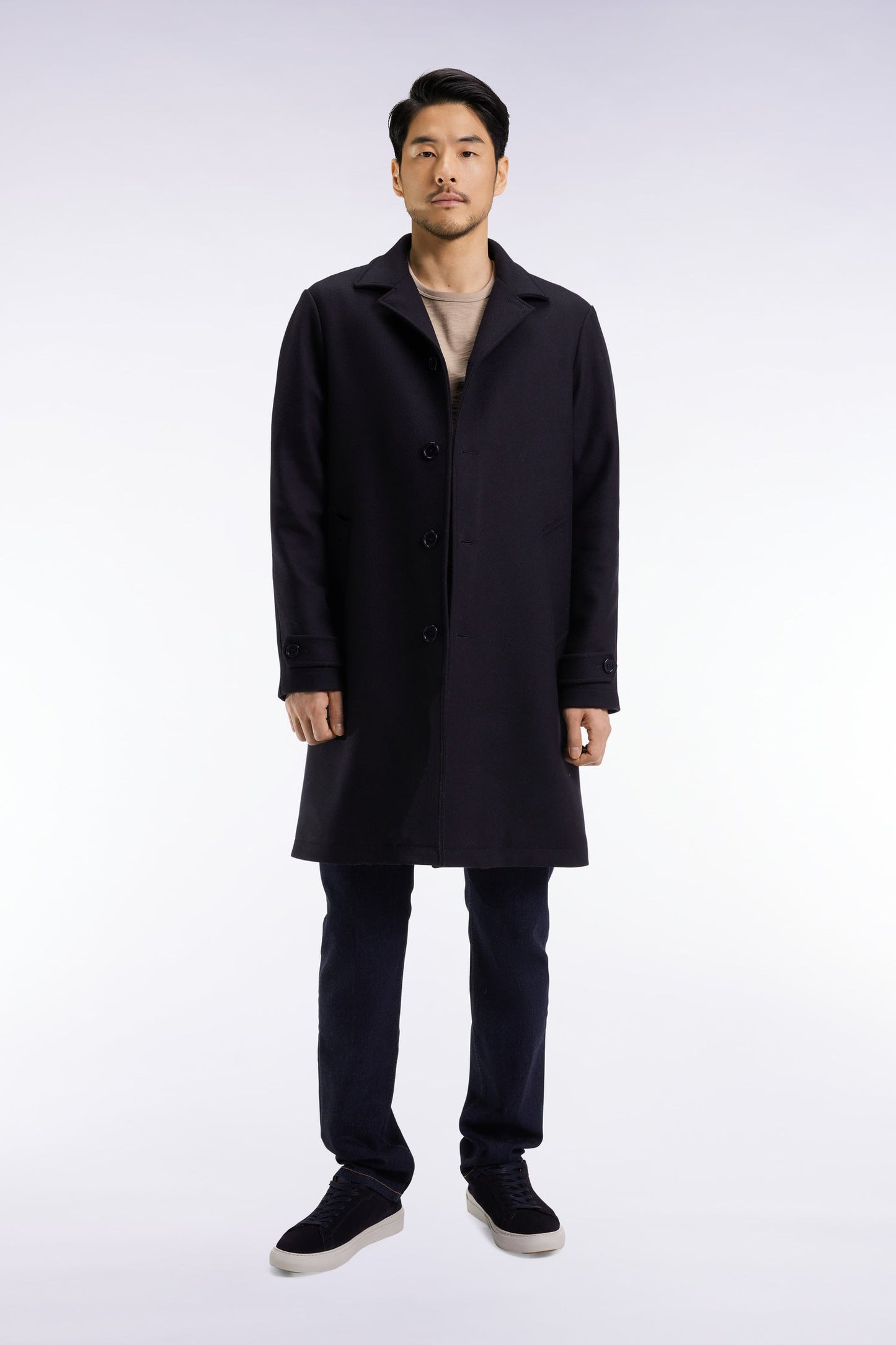 Manteau en laine mélangée marine