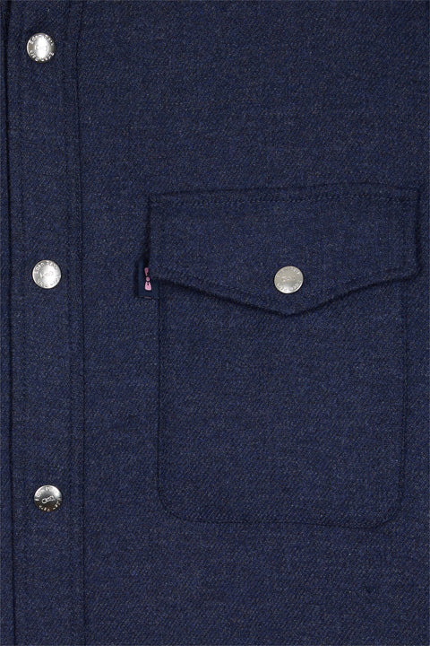 Surchemise en laine et cachemire mélangés bleu - Image 2