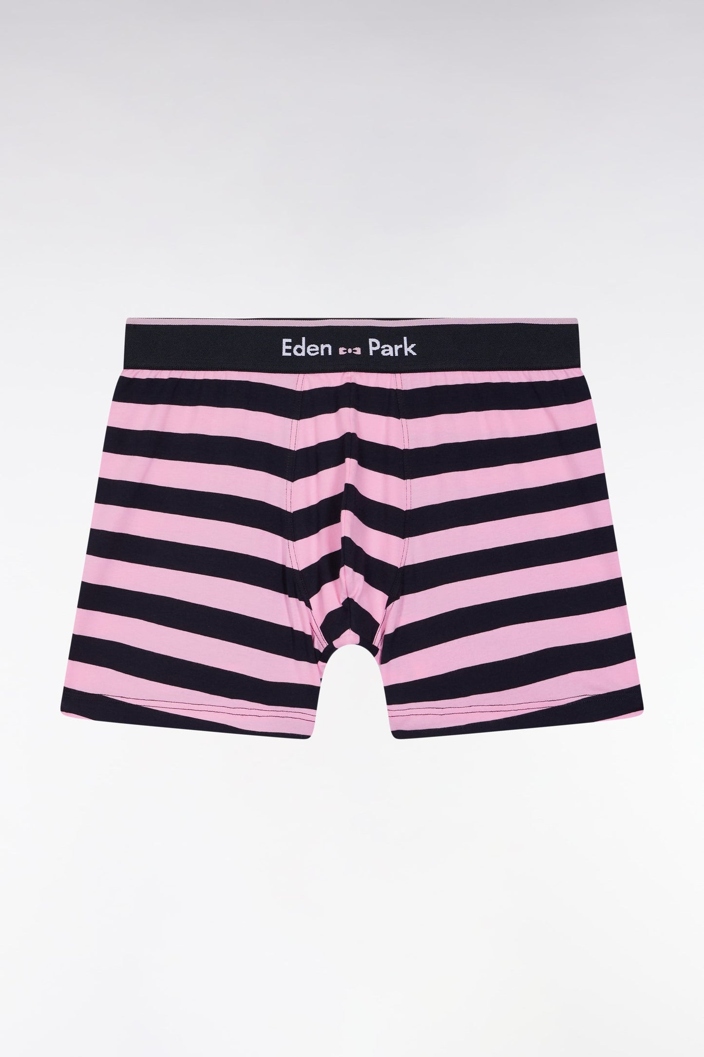 Boxer en jersey de coton rayé marine et rose