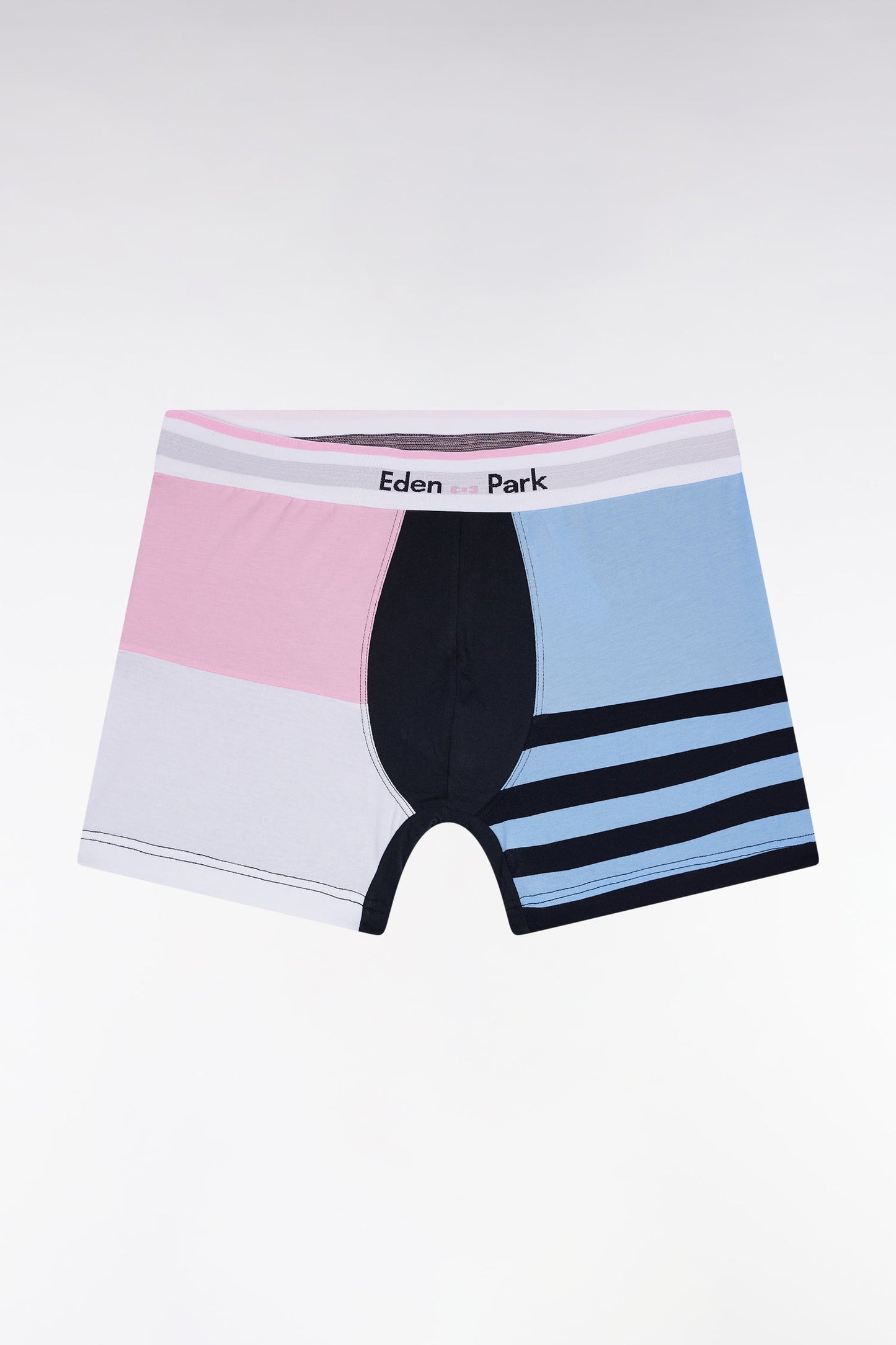 Boxer en jersey de coton colorblock ciel