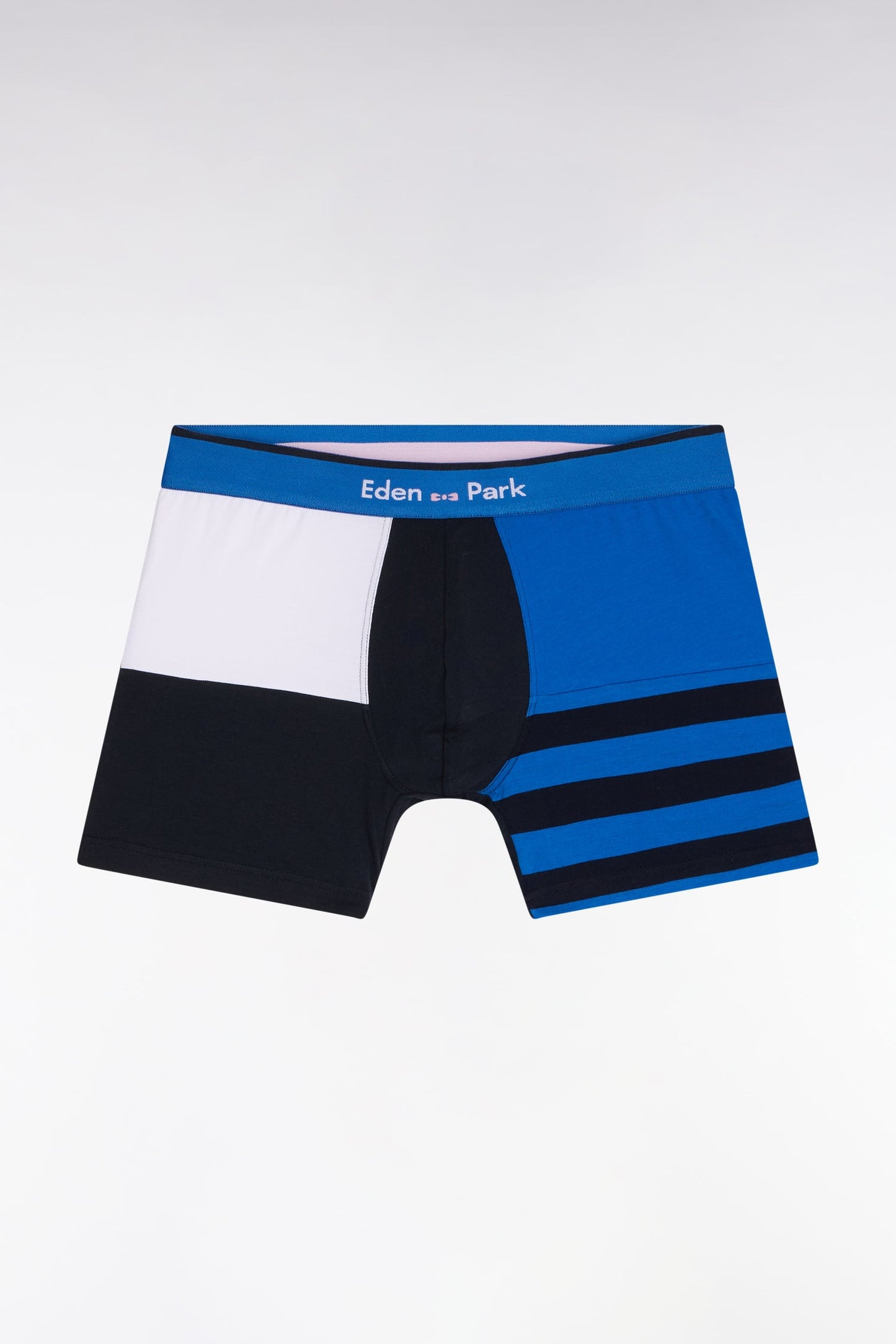 Boxer en jersey de coton colorblock bleu