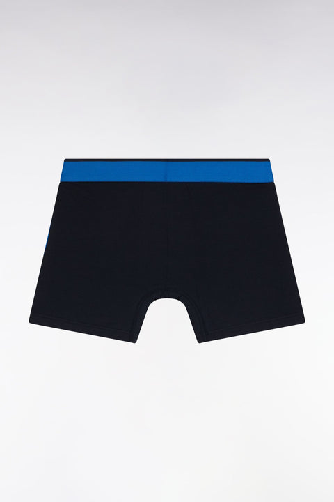Boxer en jersey de coton colorblock bleu - Image 3