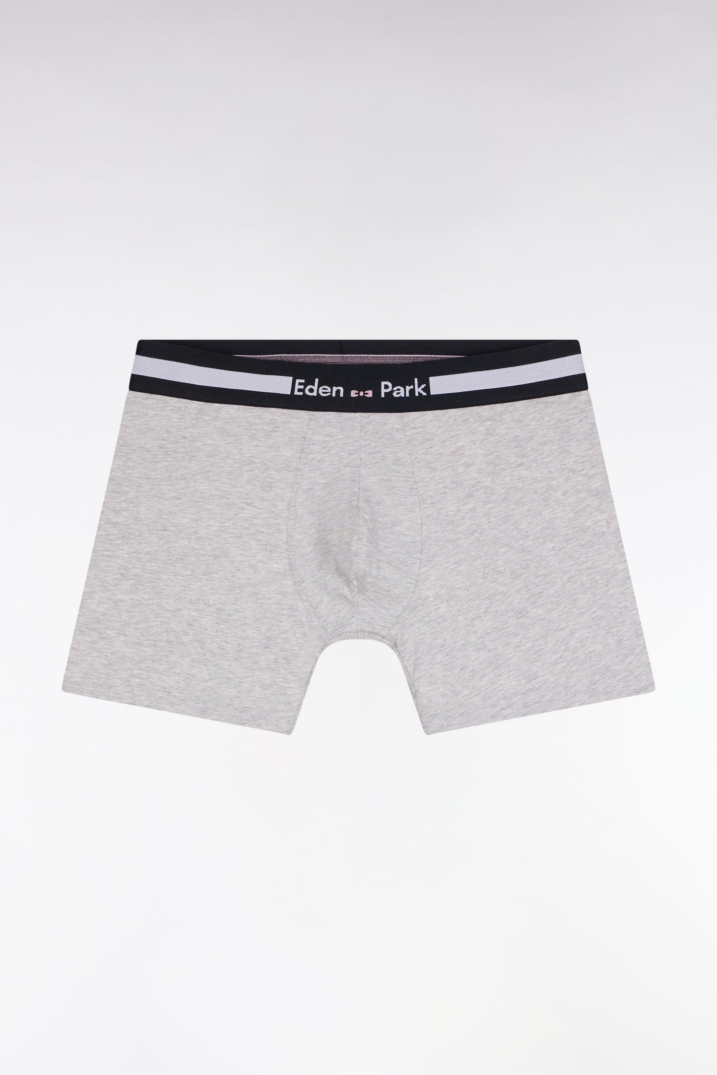 Boxer en jersey de coton gris à bande rayée