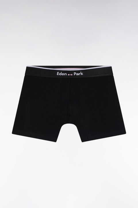 Boxer en jersey de coton noir à bande contrastée - Image 1