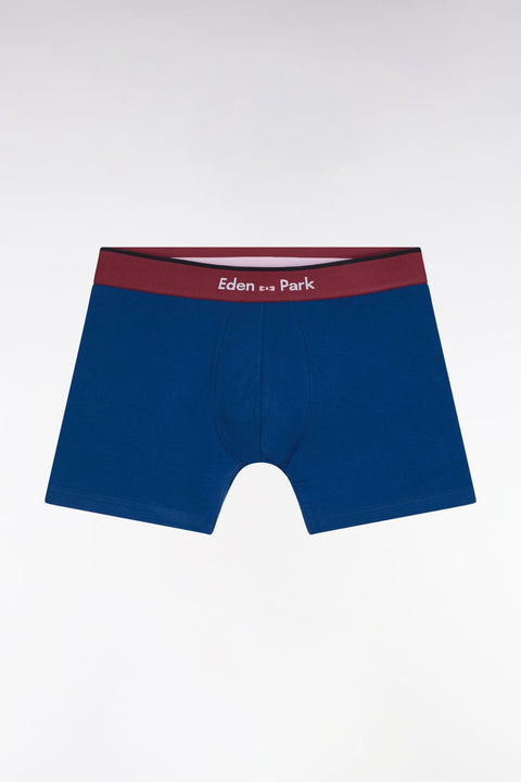 Boxer en jersey de coton bleu à bande contrastée - Image 1