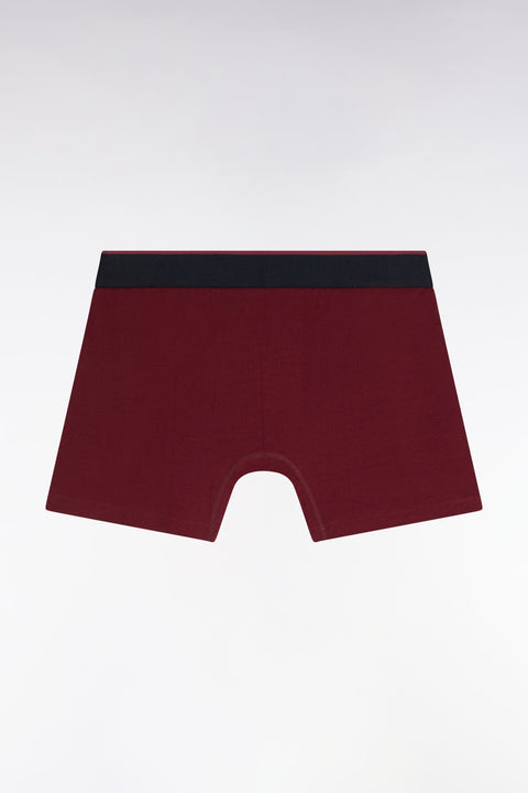 Boxer en jersey de coton bordeaux à bande contrastée - Image 3
