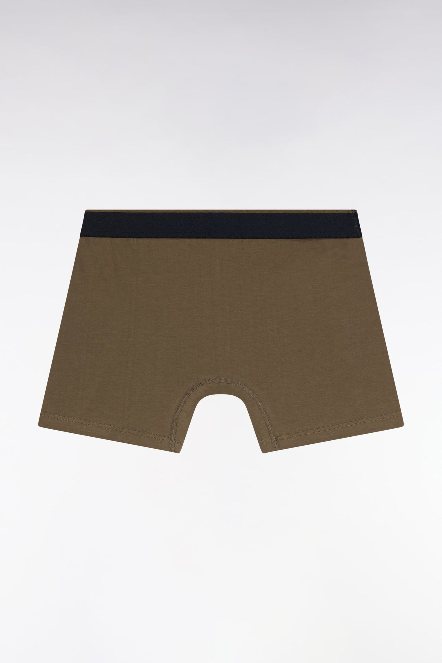Boxer en jersey de coton kaki à bande contrastée