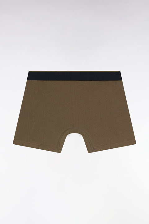 Boxer en jersey de coton kaki à bande contrastée - Image 3