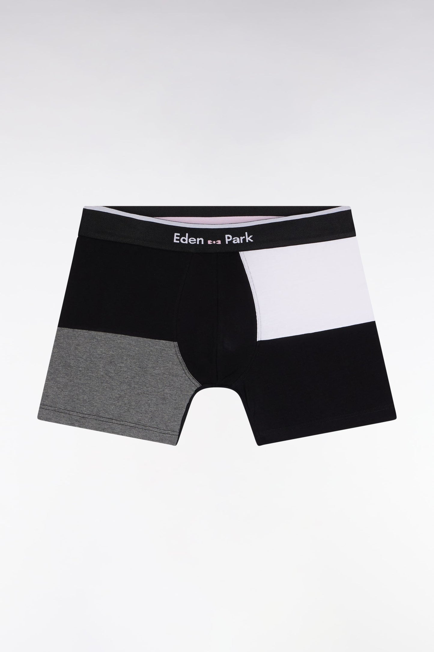 Boxer en jersey de coton colorblock noir et gris