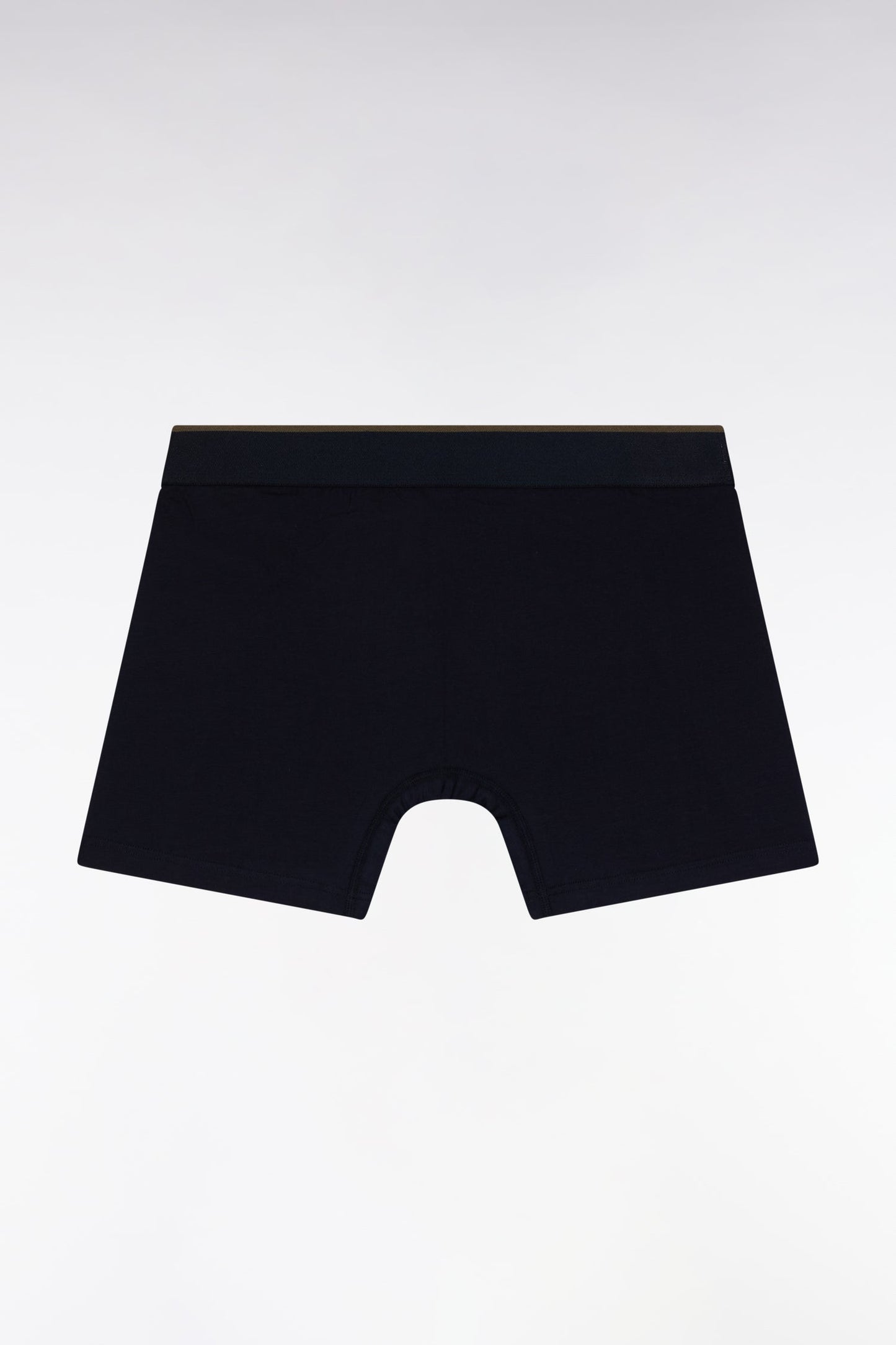 Boxer en jersey de coton colorblock marine et kaki