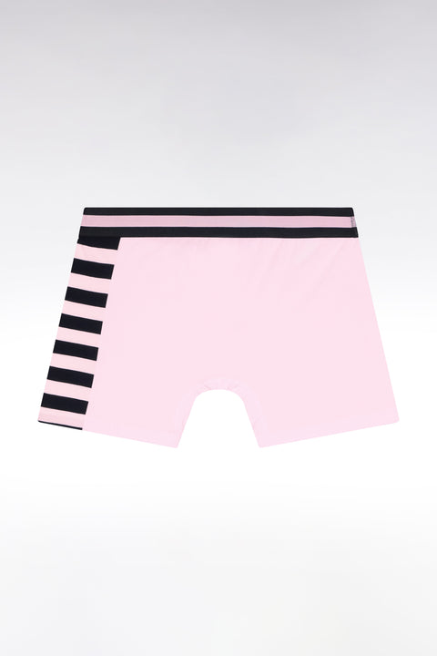 Boxer en jersey de coton rose à détail rayé - Image 2