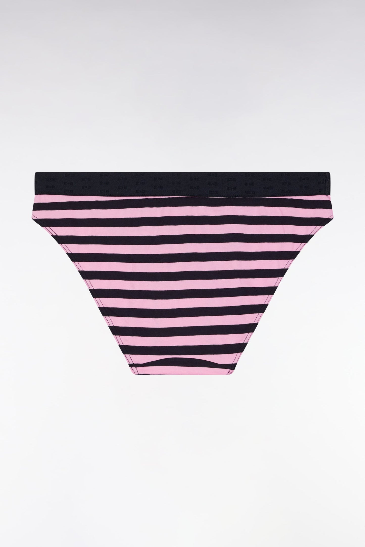 Culotte en jersey stretch rayée marine et rose