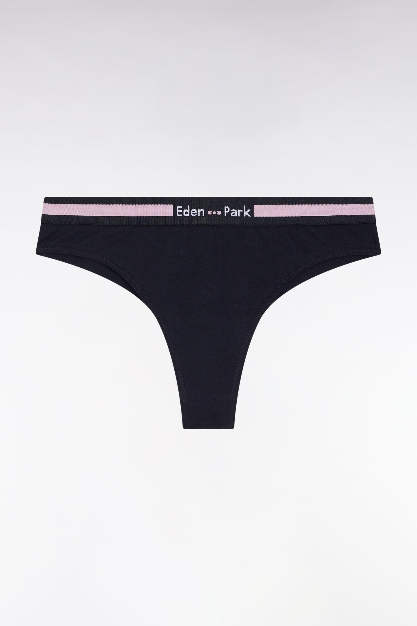 Culotte tanga en jersey stretch marine à logo