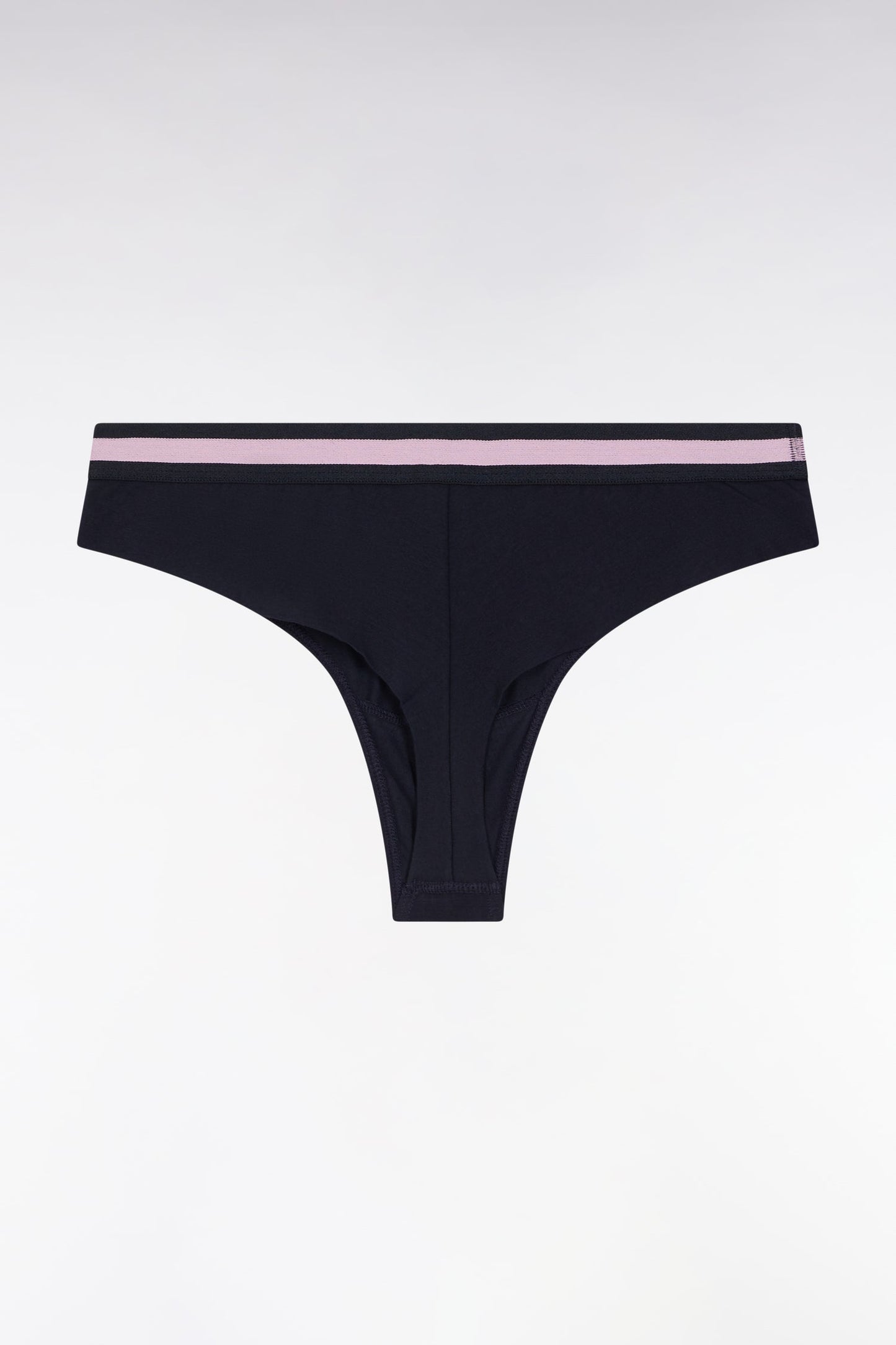 Culotte tanga en jersey stretch marine à logo
