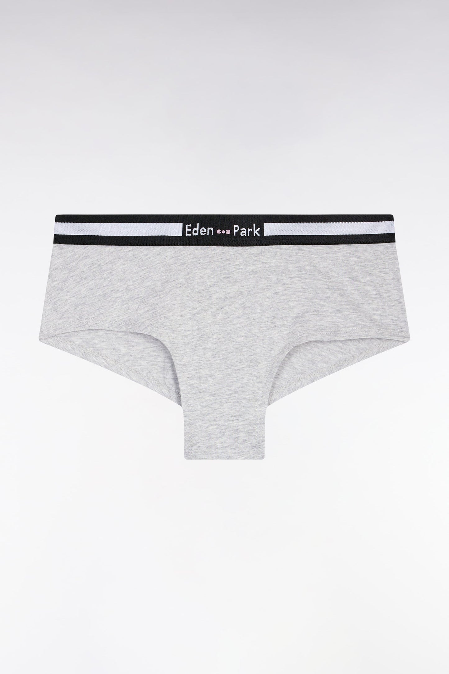 Culotte shorty en jersey stretch gris à logo