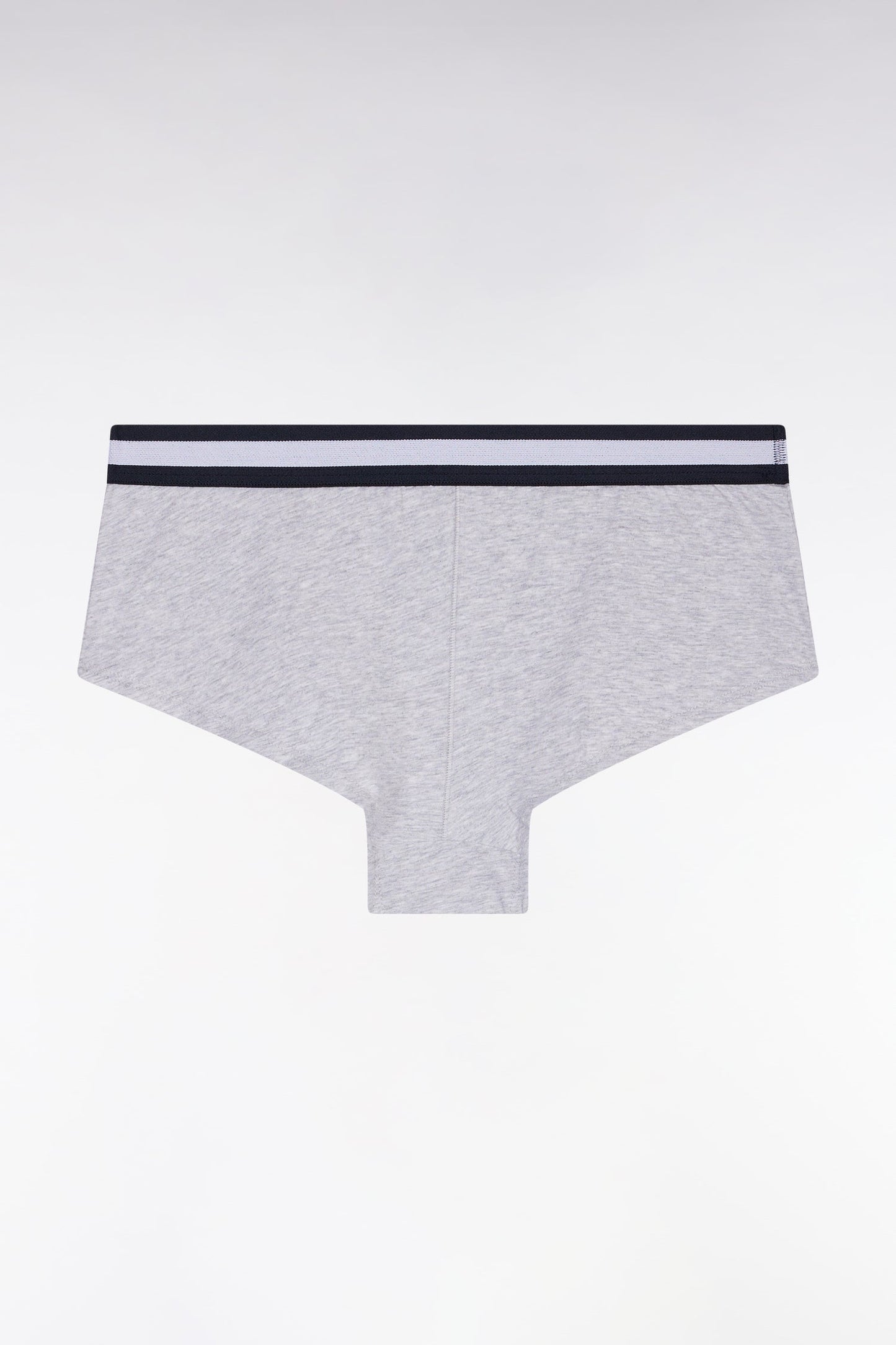 Culotte shorty en jersey stretch gris à logo