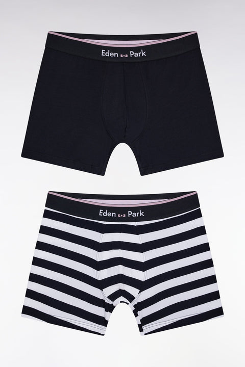 Lot de deux boxers en jersey de coton stretch marine - Image 1