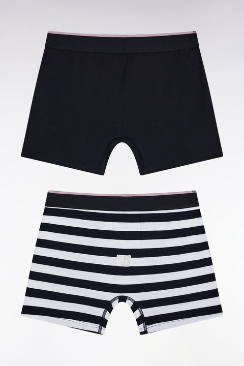 Lot de deux boxers en jersey de coton stretch marine - Image 2