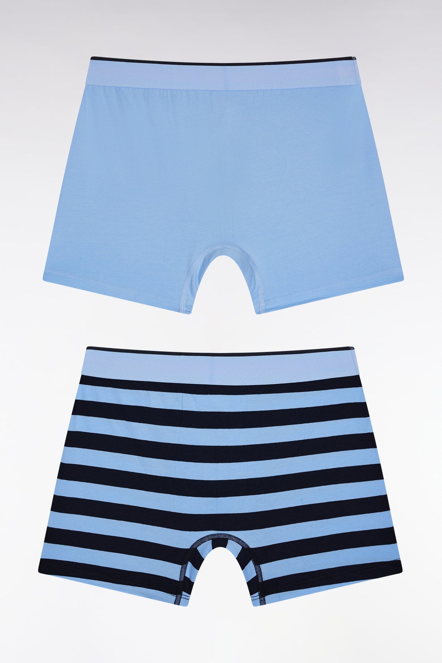 Lot de deux boxers en jersey de coton stretch ciel