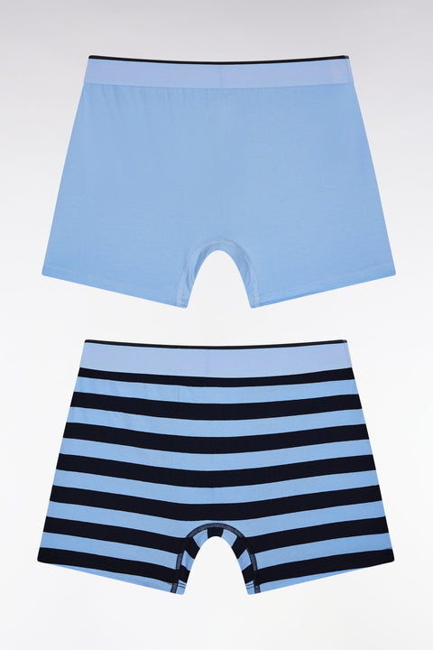 Lot de deux boxers en jersey de coton stretch ciel - Image 2