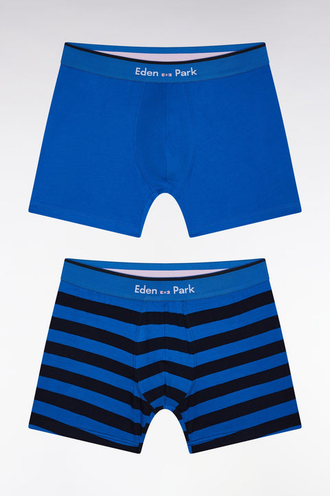 Lot de deux boxers en jersey de coton stretch bleu - Image 1