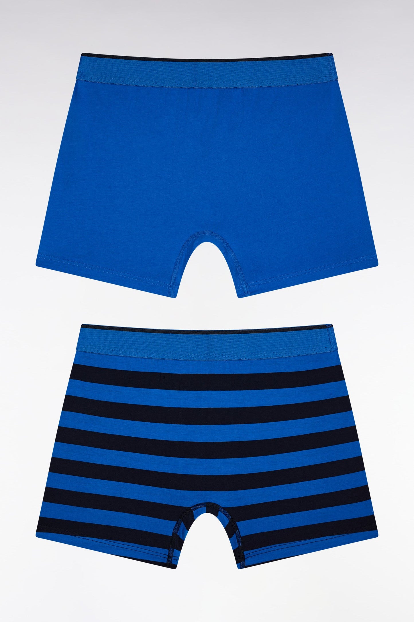 Lot de deux boxers en jersey de coton stretch bleu