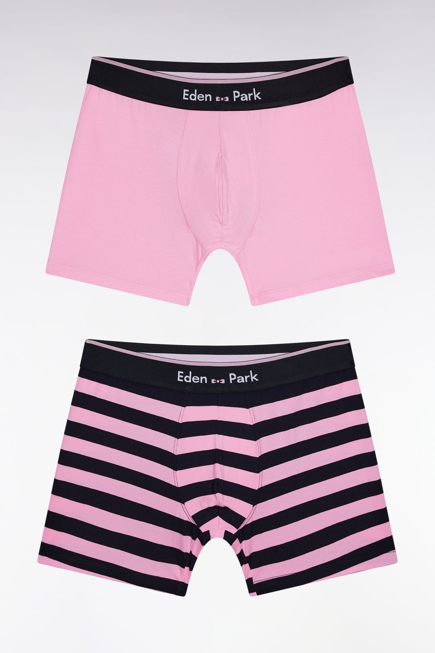 Lot de deux boxers en jersey de coton stretch rose