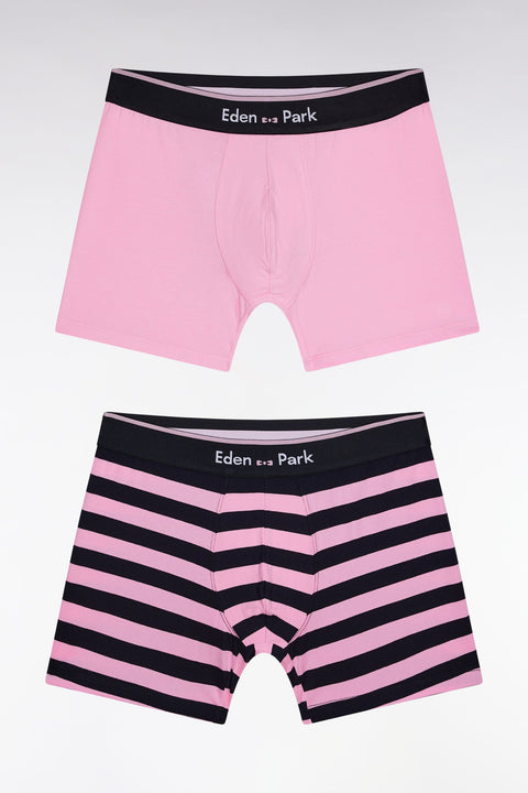 Lot de deux boxers en jersey de coton stretch rose - Image 1