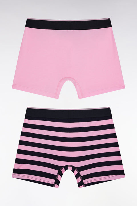 Lot de deux boxers en jersey de coton stretch rose - Image 2