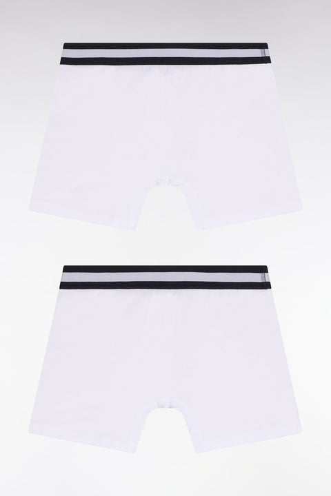 Lot de deux boxers en jersey de coton stretch blanc - Image 2
