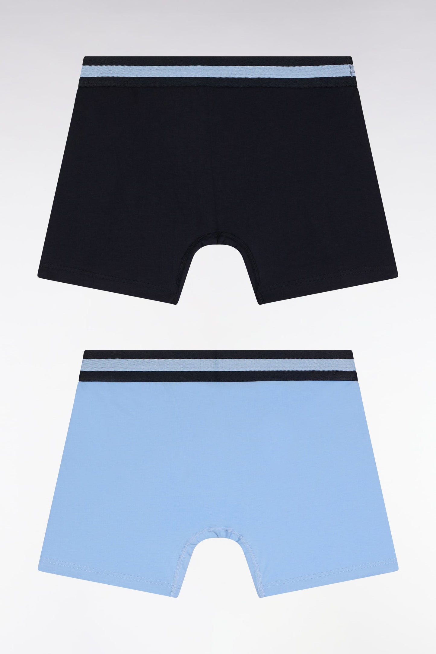 Lot de deux boxers en jersey de coton stretch marine et ciel