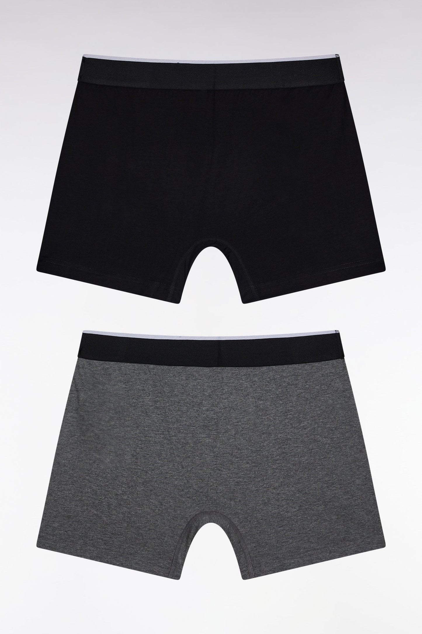 Lot de deux boxers en jersey de coton stretch noir et gris