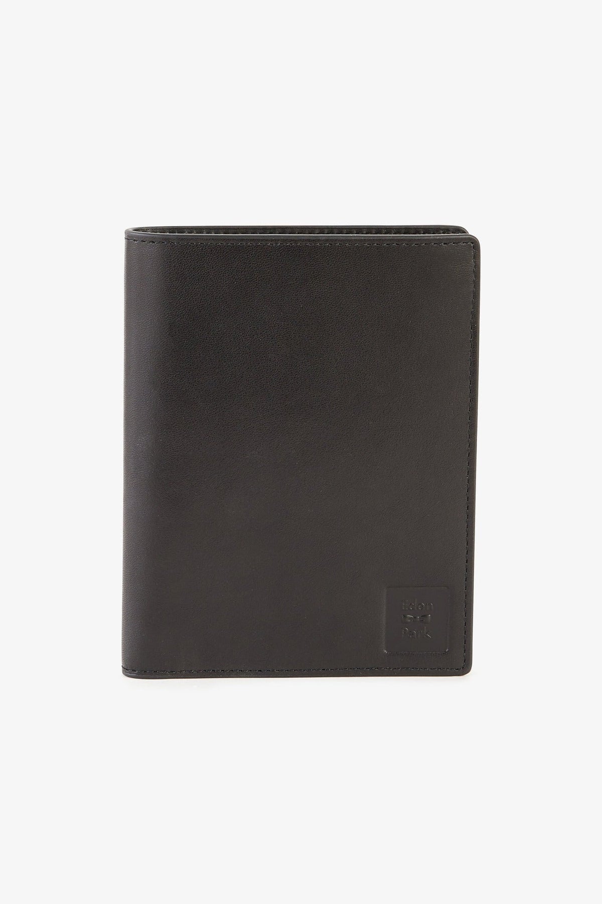 Portefeuille passeport en cuir noir
