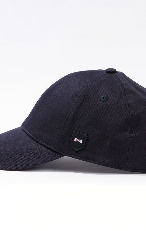 Casquette bleu marine unie en coton - Image 3