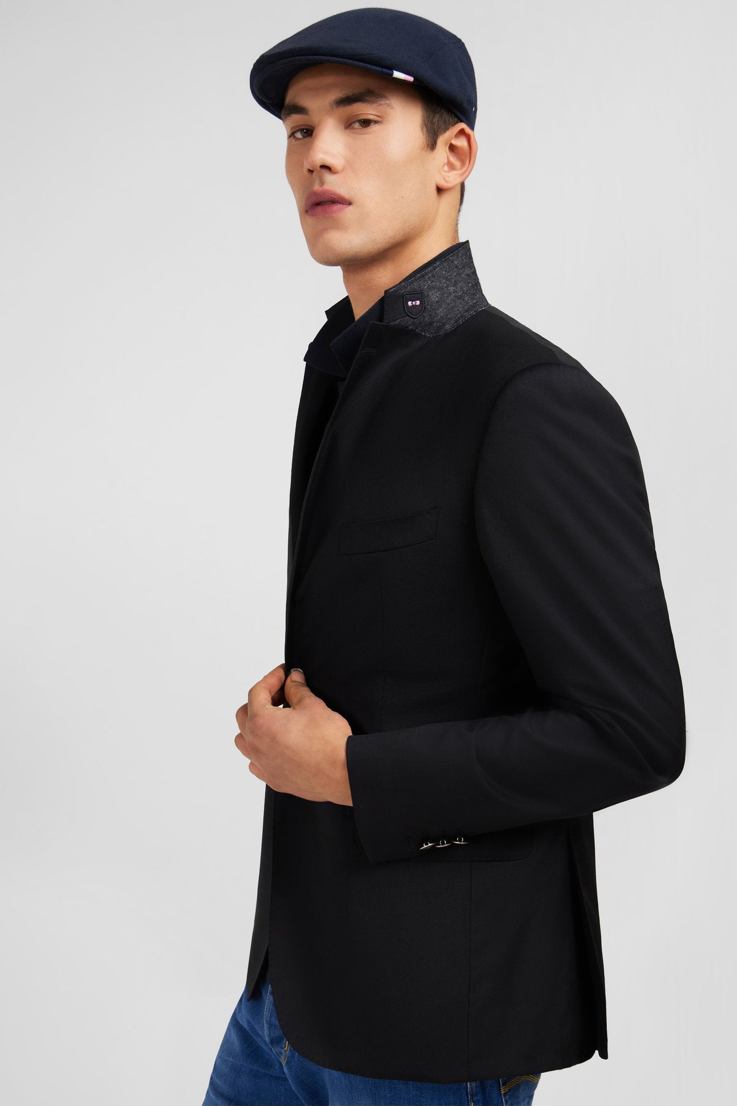 Blazer noir slim fit 100 % laine