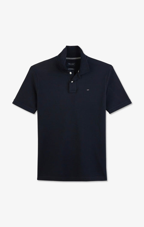Polo noir en coton pima stretch - Image 2