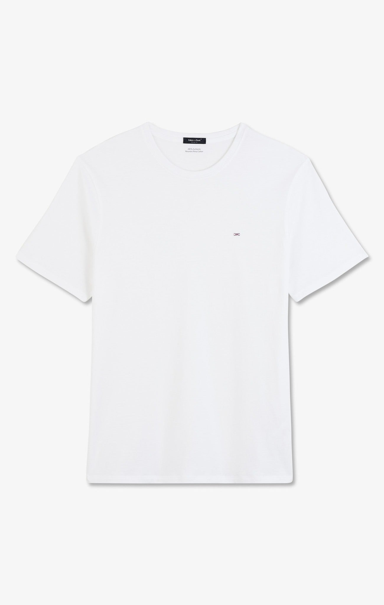 T-shirt blanc col rond à manches courtes